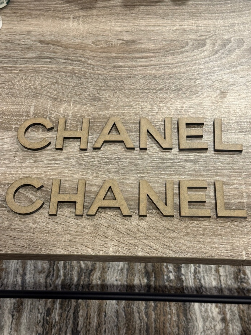 CHANEL Tan  sticky back Logo Letter Sets - Pair